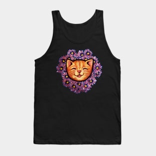 Happy Orange Tabby Cat Tank Top